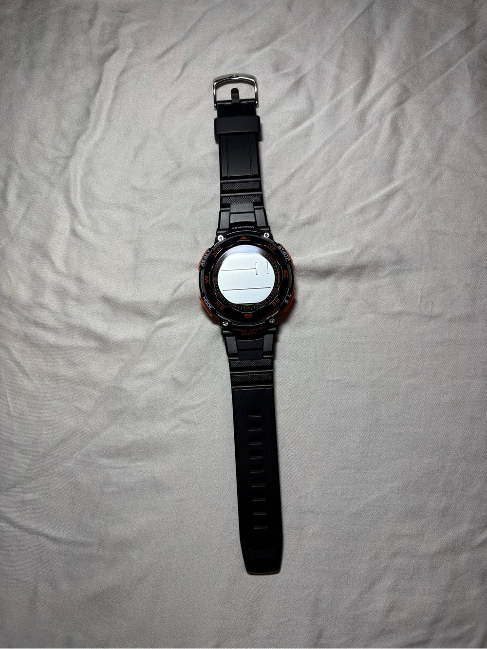 Armitron Black Sport Digital Watch with Orange Accent